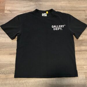 Gallery Dept Black Tee with White Logo